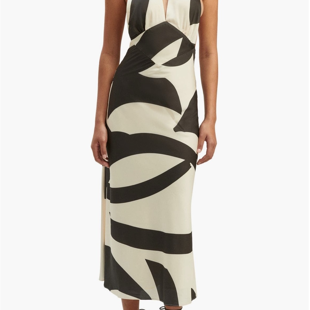 Bardot Citron Halter Cocktail Midi Dress